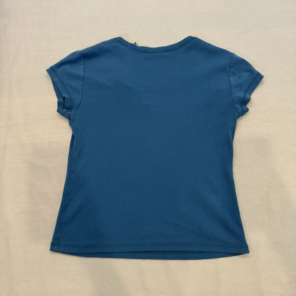 3/$30 📦 Vintage/Y2k Women's Baby Tee Blue Size Medium 100% Cotton Short Sleeve - Picture 7 of 8